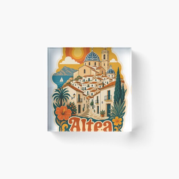 Item preview, Altea Spain Travel Souvenir - Retro Illustration designed and sold by VisualArtsOasis.