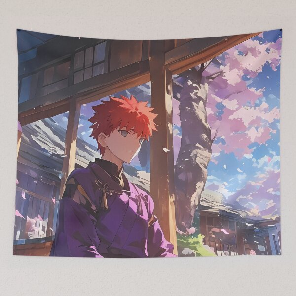 Item preview, Shirou Emiya Fate Stay Night Cherry Blossom Shrine Calm designed and sold by earlobejerk.