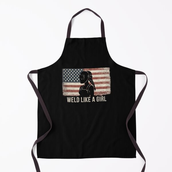 Item preview, Weld Like A Girl - Female Welder Vintage American Flag Design designed and sold by RusticMeadow.