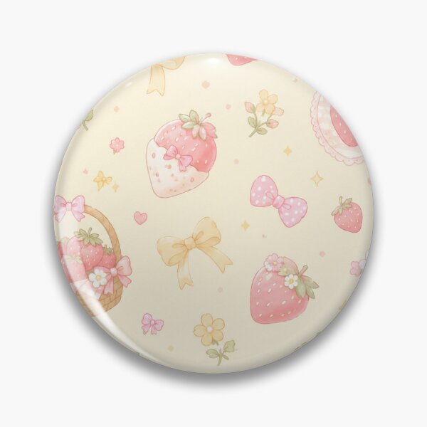 Item preview,  Cute strawberries pastel pattern over cream background  designed and sold by SrihithaStudio.