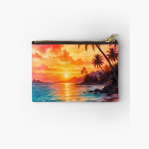 Item preview, Watercolor Tropical Beach Sunset Landscape designed and sold by LuisWorks.