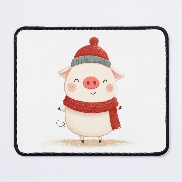 Item preview, Cute little piggy wearing hat and scarf designed and sold by Baart72.
