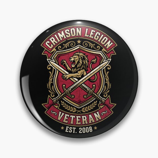 Item preview, Crimson Legion Veteran Lion Shield Crest designed and sold by SplashTastic.