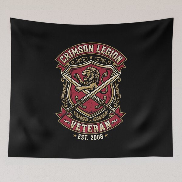 Item preview, Crimson Legion Veteran Lion Shield Crest designed and sold by SplashTastic.
