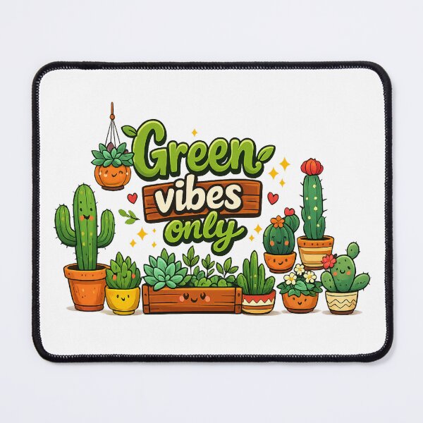 Item preview, Green Vibes Only - Cute Kawaii Succulent and Cactus Garden designed and sold by myforestfog.