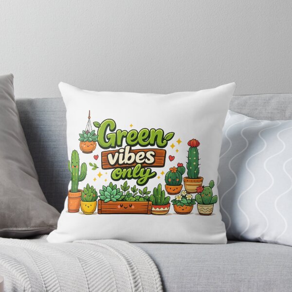 Item preview, Green Vibes Only - Cute Kawaii Succulent and Cactus Garden designed and sold by myforestfog.