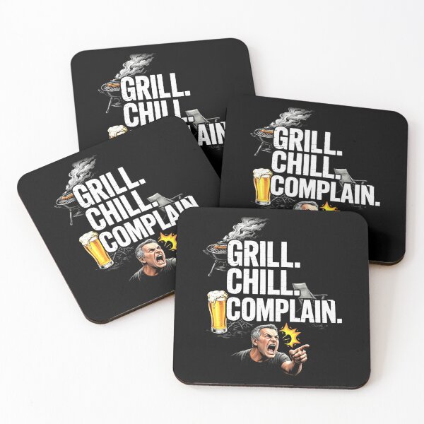 Item preview, Grill Chill Complain Funny BBQ Dad Beer Humor Design designed and sold by msaloyach.