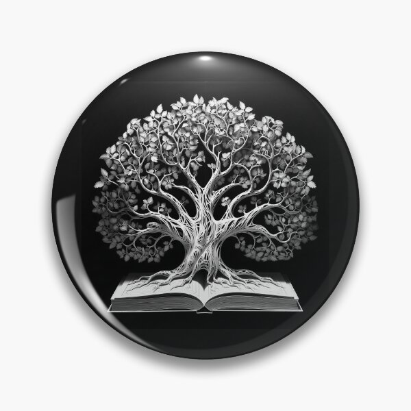 Item preview, Black and White Tree of Knowledge Book Art designed and sold by inkoutninja.