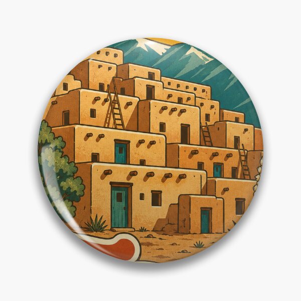 Item preview, Taos USA Travel Souvenir - Retro Illustration designed and sold by VisualArtsOasis.