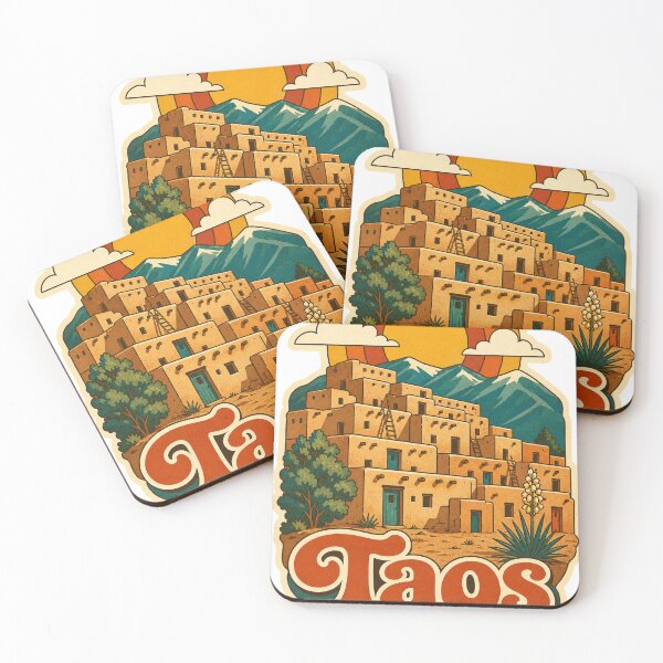 Item preview, Taos USA Travel Souvenir - Retro Illustration designed and sold by VisualArtsOasis.
