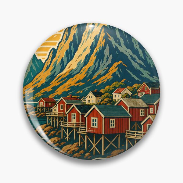 Item preview, Reine Norway Travel Souvenir - Retro Illustration designed and sold by VisualArtsOasis.