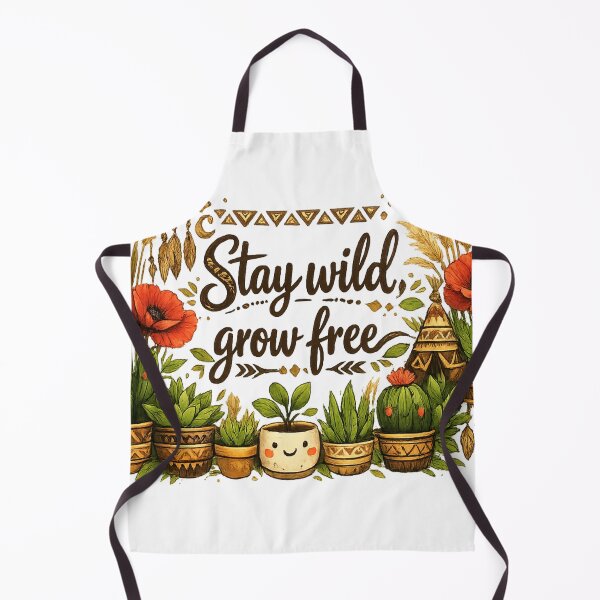 Item preview, Stay Wild Grow Free Boho Garden - Red Poppies and Cactus Art designed and sold by myforestfog.