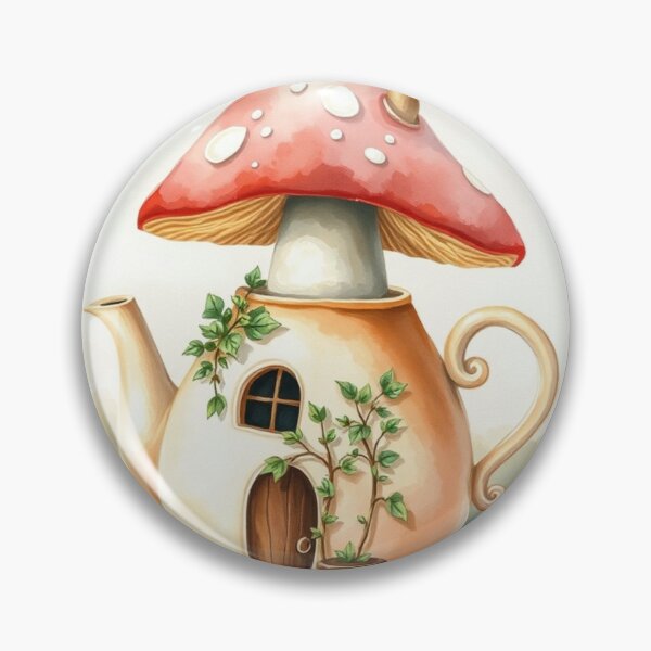 Item preview, Enchanted Red Mushroom Teapot Fairy House designed and sold by Vida e Arte.