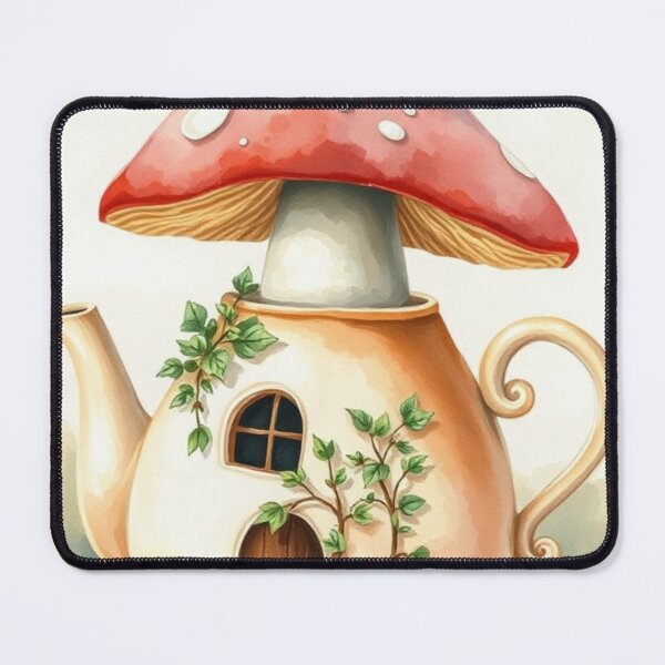 Item preview, Enchanted Red Mushroom Teapot Fairy House designed and sold by Vida e Arte.