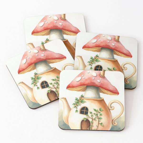 Item preview, Enchanted Red Mushroom Teapot Fairy House designed and sold by Vida e Arte.