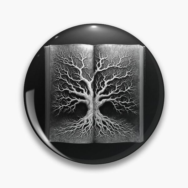 Item preview, Black and White Tree of Life Open Book Art designed and sold by inkoutninja.