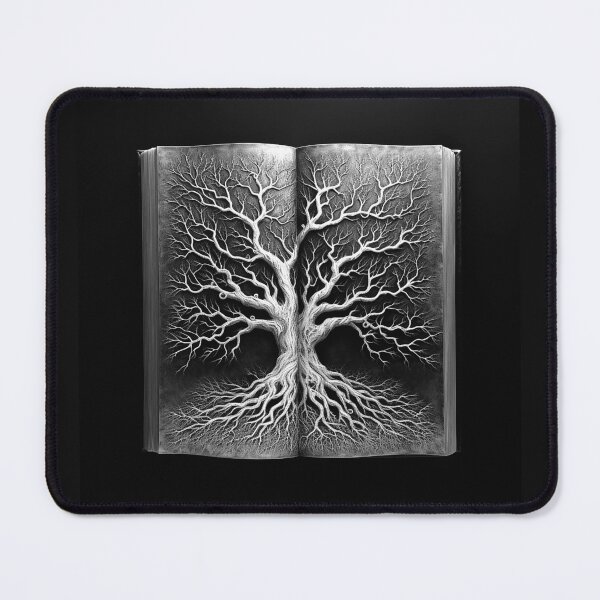 Item preview, Black and White Tree of Life Open Book Art designed and sold by inkoutninja.