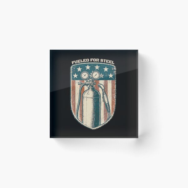 Item preview, Fueled For Steel Vintage Welding Torch American Flag Welder Design designed and sold by RusticMeadow.