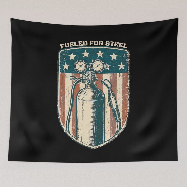 Item preview, Fueled For Steel Vintage Welding Torch American Flag Welder Design designed and sold by RusticMeadow.