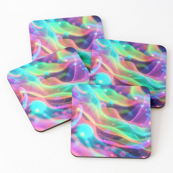 Item preview, Vibrant 3D Neon Topology Wave Bioluminescent Particle Mesh designed and sold by Nexus Space.