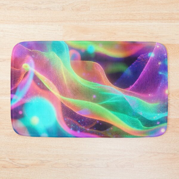 Item preview, Vibrant 3D Neon Topology Wave Bioluminescent Particle Mesh designed and sold by Nexus Space.