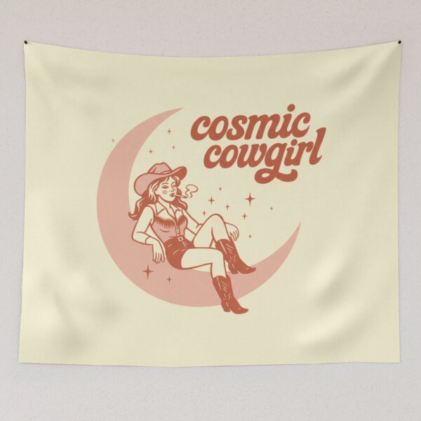 Item preview, Cosmic Cowgirl Retro Western Moon Art designed and sold by Vicky021.