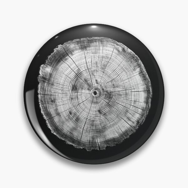 Item preview, Black and White Tree Ring Cross Section Art designed and sold by inkoutninja.
