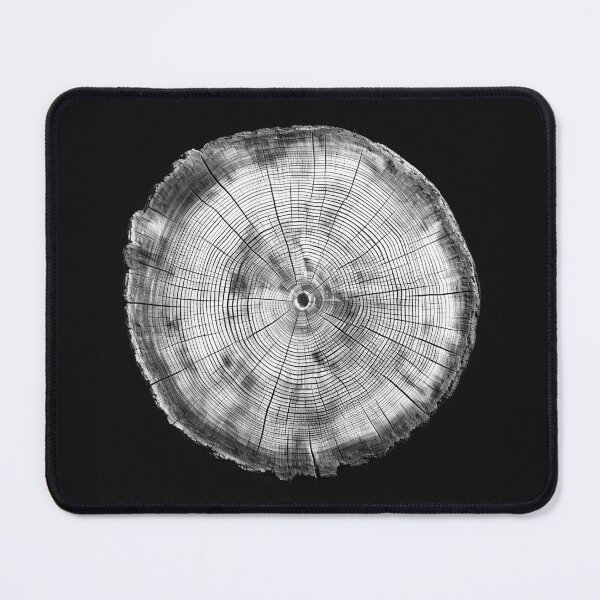 Item preview, Black and White Tree Ring Cross Section Art designed and sold by inkoutninja.