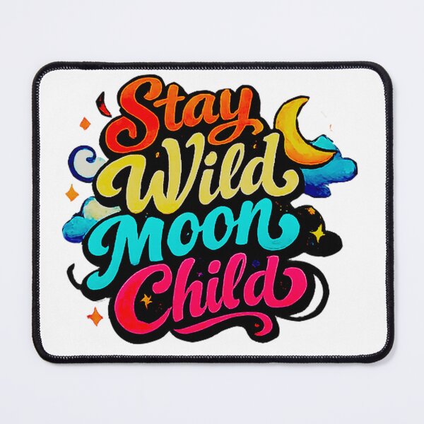 Item preview, Stay Wild Moon Child – Boho Celestial Quote Typography Design designed and sold by Geek4Art.