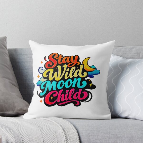 Item preview, Stay Wild Moon Child – Boho Celestial Quote Typography Design designed and sold by Geek4Art.