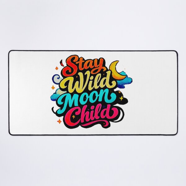 Item preview, Stay Wild Moon Child – Boho Celestial Quote Typography Design designed and sold by Geek4Art.