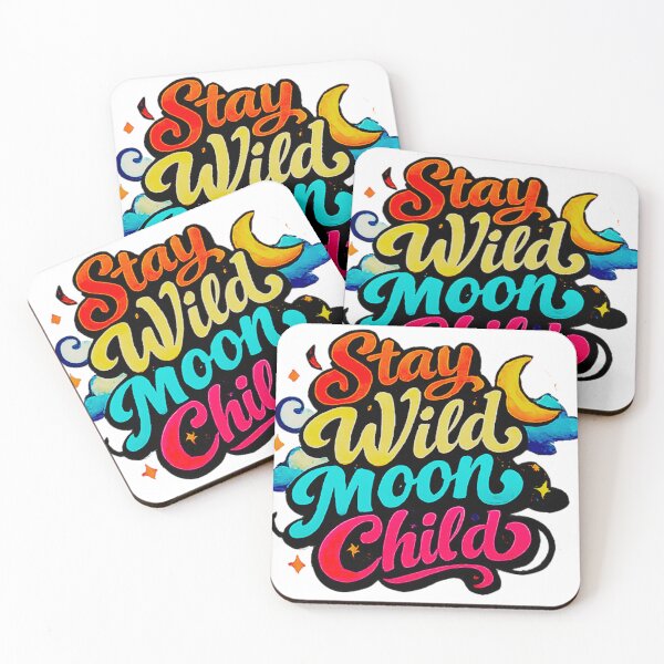 Item preview, Stay Wild Moon Child – Boho Celestial Quote Typography Design designed and sold by Geek4Art.
