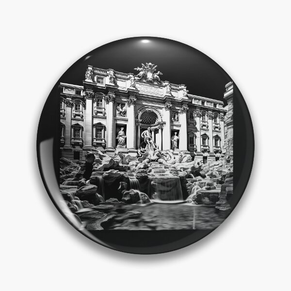 Item preview, Black and White Trevi Fountain Rome Architecture Art designed and sold by inkoutninja.
