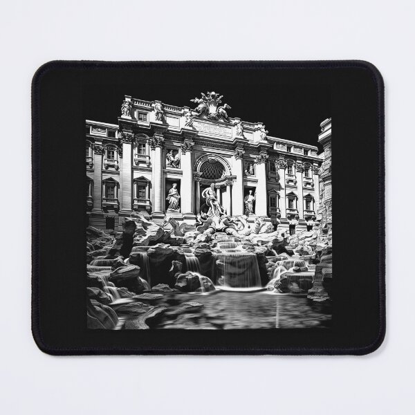 Item preview, Black and White Trevi Fountain Rome Architecture Art designed and sold by inkoutninja.