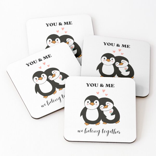 Artikelvorschau, You and Me We Belong Together – Süße Verliebte Pinguine Liebesdesign entworfen und verkauft von PureHopeStudio.