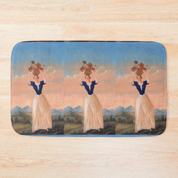 Item preview, Woman Carrying Fruit Basket at Sunset designed and sold by artofuniverse.