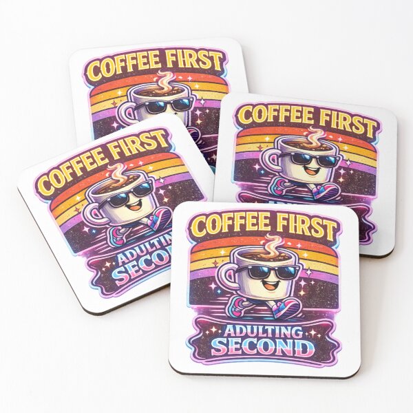 Item preview, Coffee First, Adulting Second – Funny Retro Coffee Lover Design designed and sold by Bismillah-Najah.