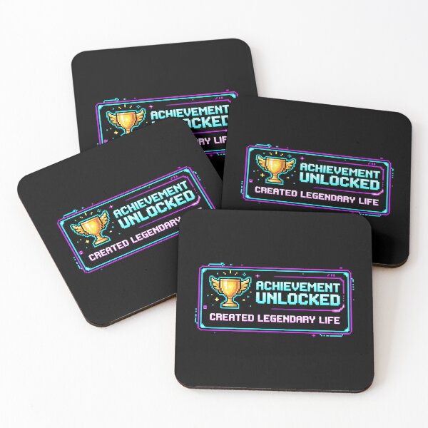 Item preview, Pixel Art Neon Achievement Unlock designed and sold by SplashTastic.