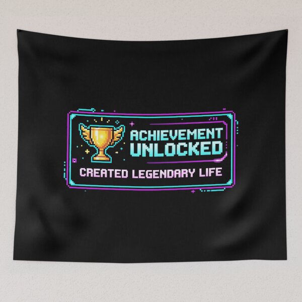 Item preview, Pixel Art Neon Achievement Unlock designed and sold by SplashTastic.