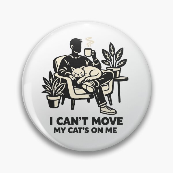 Item preview, I Can't Move My Cat's On Me - Retro Linocut Cat Lover Art designed and sold by myforestfog.