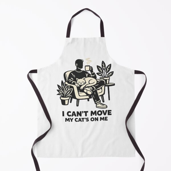 Item preview, I Can't Move My Cat's On Me - Retro Linocut Cat Lover Art designed and sold by myforestfog.