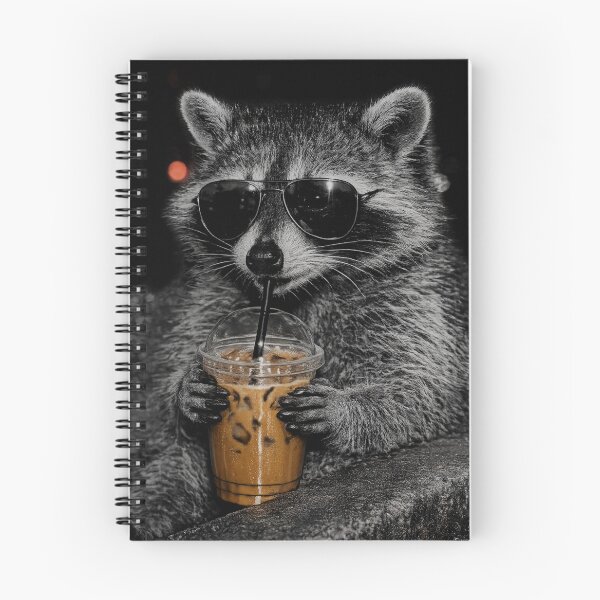 Item preview, Cool Raccoon Drinking Iced Coffee at Night - Corporate Trash Panda Coffee Lover Funny Animal Design designed and sold by DrimitStore.