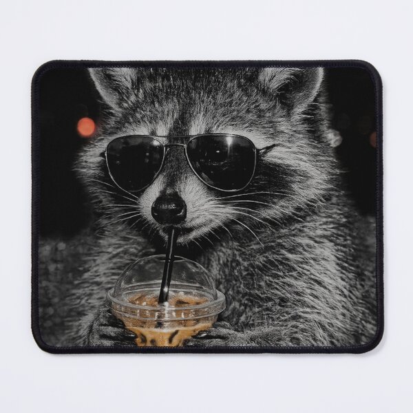 Item preview, Cool Raccoon Drinking Iced Coffee at Night - Corporate Trash Panda Coffee Lover Funny Animal Design designed and sold by DrimitStore.