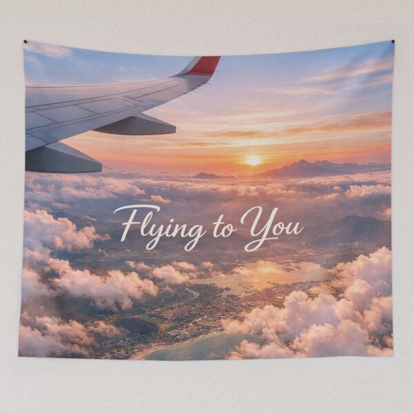 Item preview, Flying To You – Long Distance Relationship Airplane Travel Design designed and sold by Ve & Co.
