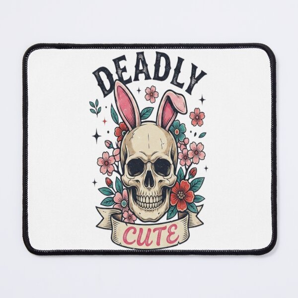 Item preview, Deadly skull with rabbit ears and flowers illustration designed and sold by Ahmedsyde.