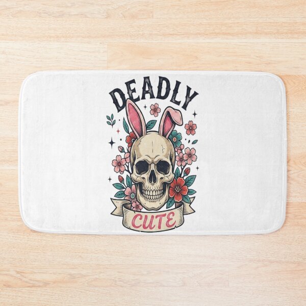 Item preview, Deadly skull with rabbit ears and flowers illustration designed and sold by Ahmedsyde.