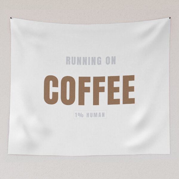 Item preview, Running On Coffee | Funny Coffee Lover Typography Design designed and sold by HeartAndArtShop.