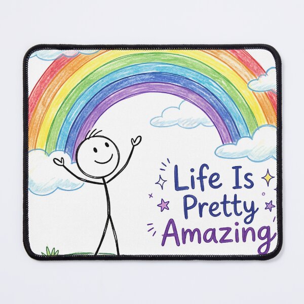 Item preview, Life Is Pretty Amazing Hand Drawn Stick Figure Rainbow designed and sold by OhWell Dept..
