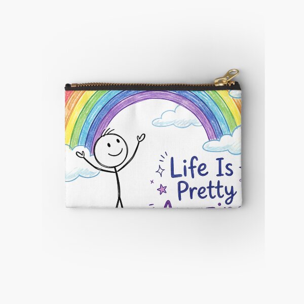 Item preview, Life Is Pretty Amazing Hand Drawn Stick Figure Rainbow designed and sold by OhWell Dept..