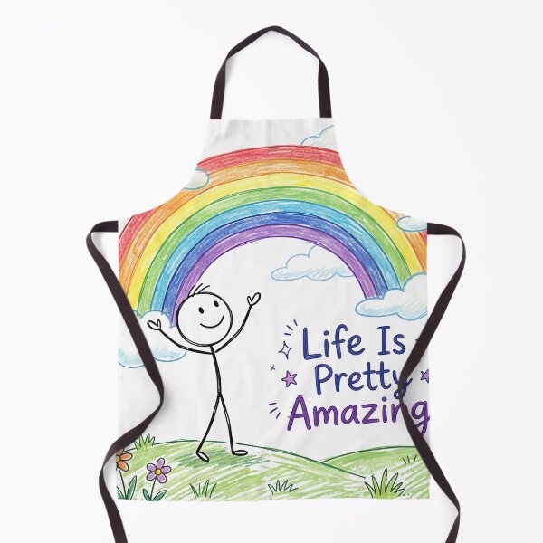 Item preview, Life Is Pretty Amazing Hand Drawn Stick Figure Rainbow designed and sold by OhWell Dept..